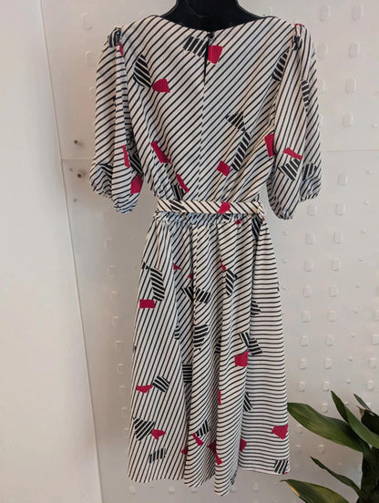 Genuine Vintage 1980s 50s Style Dress UK 10 (Small)