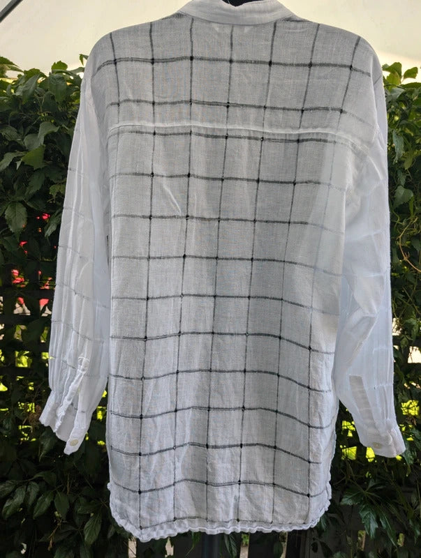 Vintage St Michael 100% Linen Longline Shirt UK8