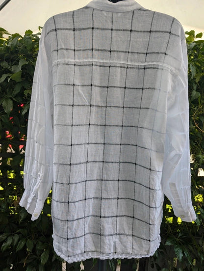 Vintage St Michael 100% Linen Longline Shirt UK8