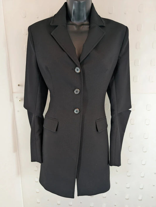 Karen Millen Black Longline Tailored Riding Blazer UK10