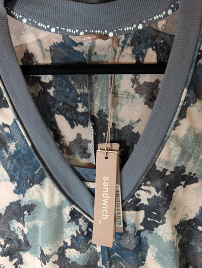 Sandwich Sheer Ruched Dress with Slip Size L RRP £89