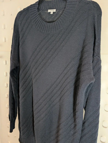 Jigsaw Navy Wool Cotton Oversized Jumper Small