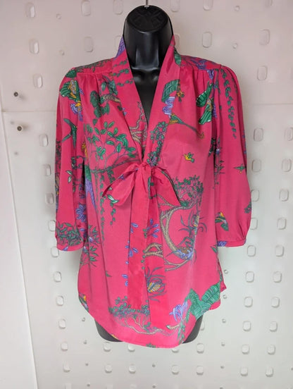 Stardust London Betty Blouse Tropical Floral - Pink - XS