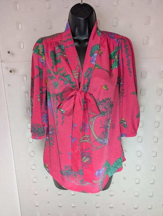 Stardust London Betty Blouse Tropical Floral - Pink - XS