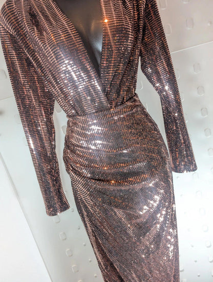 Vestry sequin wrap dress – UK 14