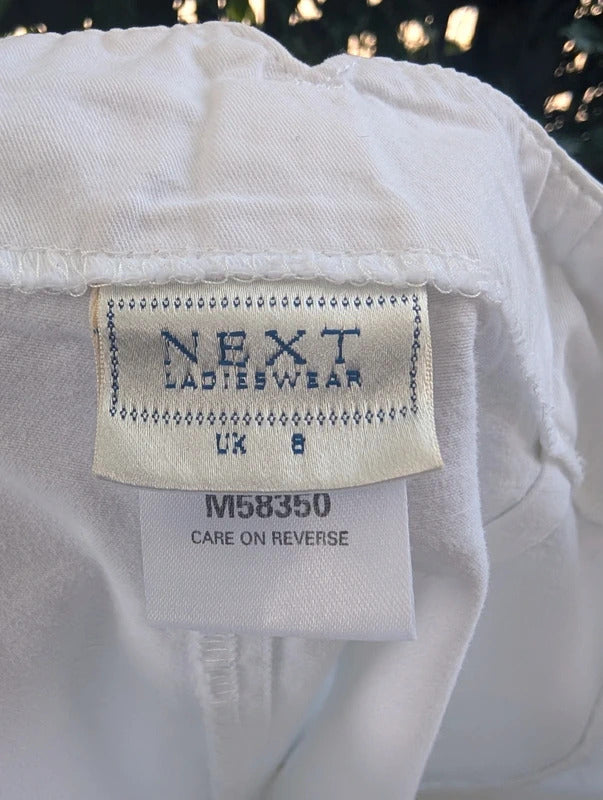 Vintage 1990s Next White Cotton High Waist Shorts UK6/8