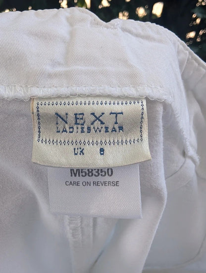 Vintage 1990s Next White Cotton High Waist Shorts UK6/8