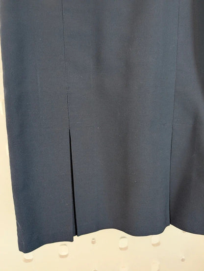 Vintage St Michael Navy Pleated Skirt 25" Waist Made in UK
