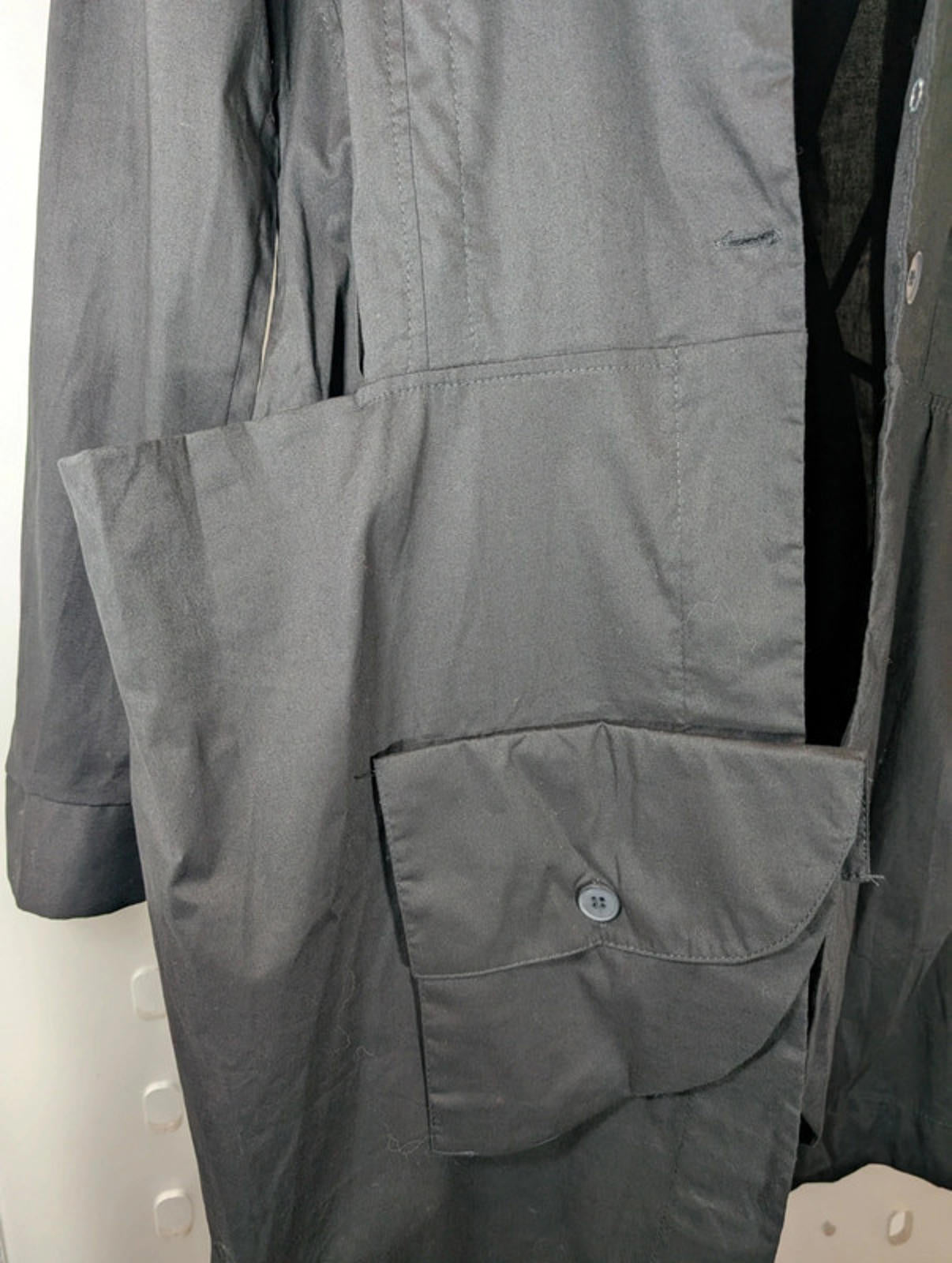 Miss City Utility Dress Jacket Black UK 12  Asymmetric Hem