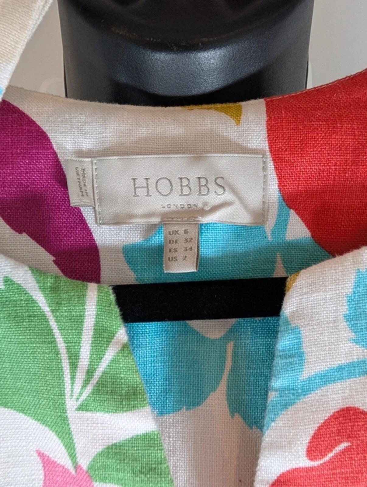 Hobbs Floral Linen Shift Dress Removable Belt UK6