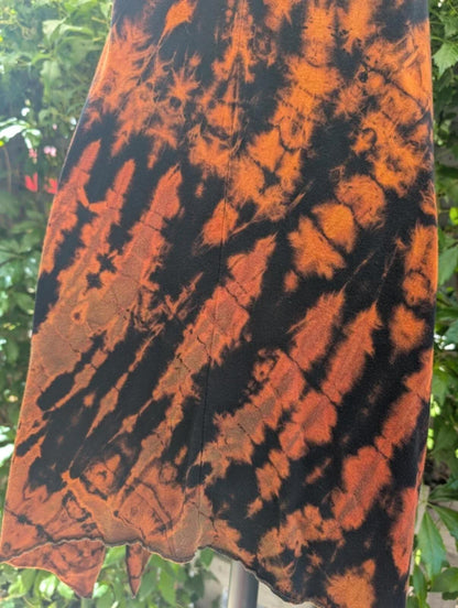 Vivo Tie Dye Longline Top Orange Black Medium