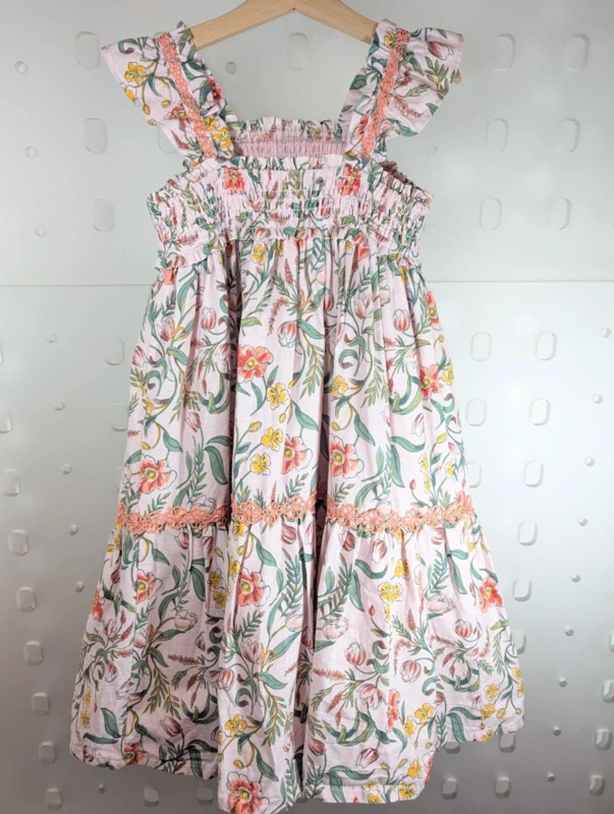 Haute Hippie Kids Floral Occasion Dress Pink Age 5-6
