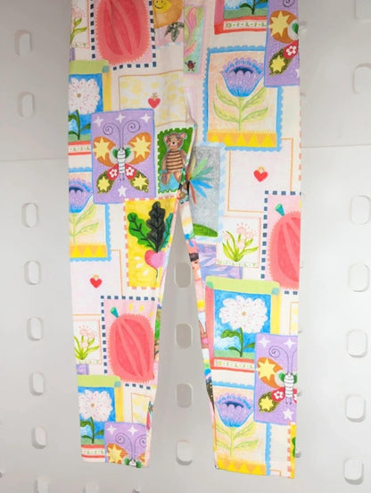 Oilily Peppy Postcard Print Leggings Age 5 110cm BNWT