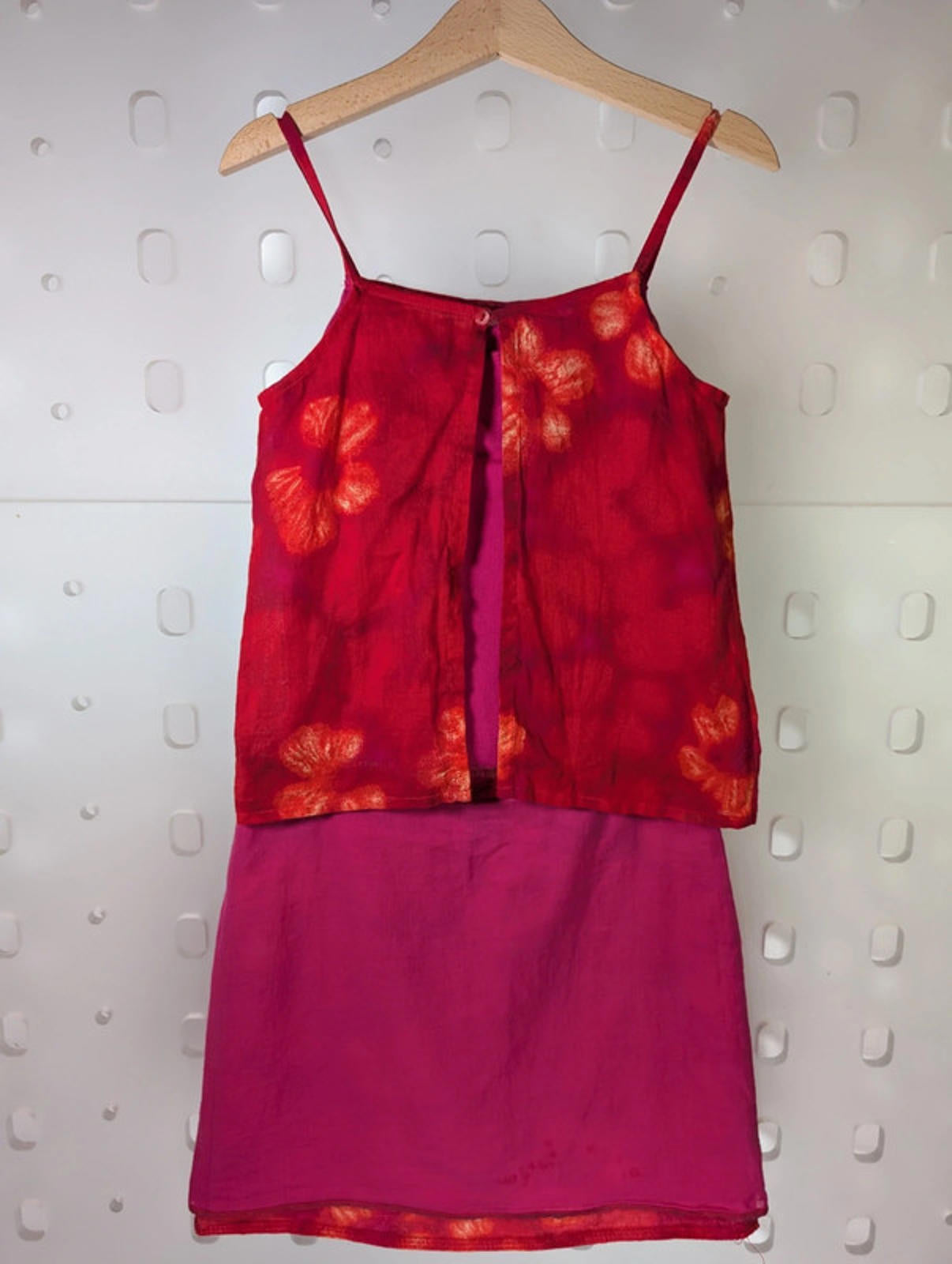 Kenzo Jungle floral skirt and top set – age 8 – pink & orange cotton