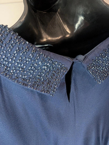 Boden navy beaded shift dress size 12