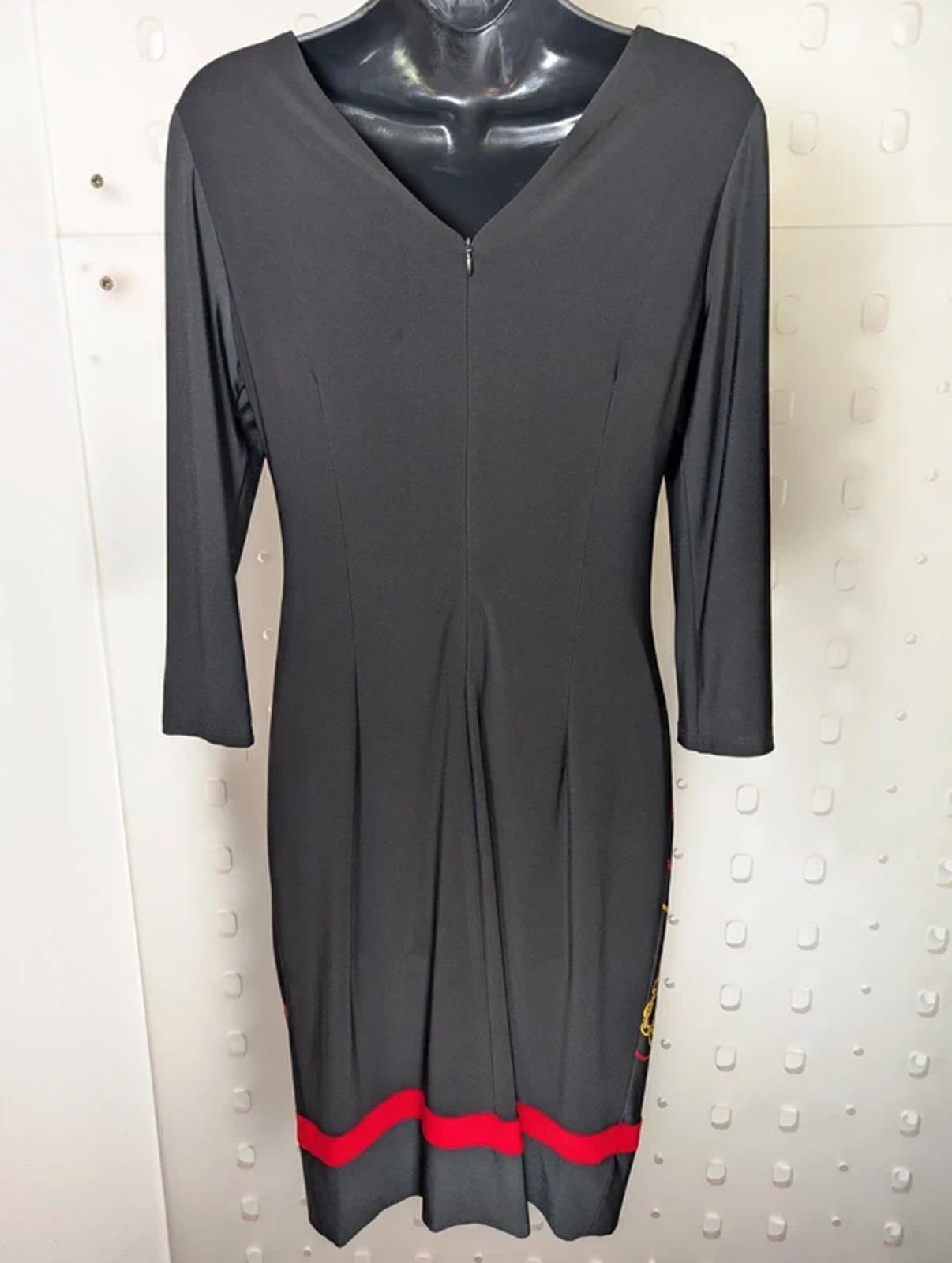 Joseph Ribkoff Chain Print Midi Dress UK 10 – Made in Canada – Stretch Occasion