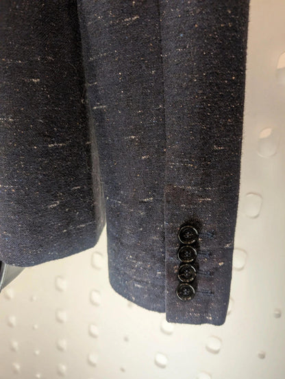 Aquascutum London navy wool blend blazer UK 12 tailored classic jacket