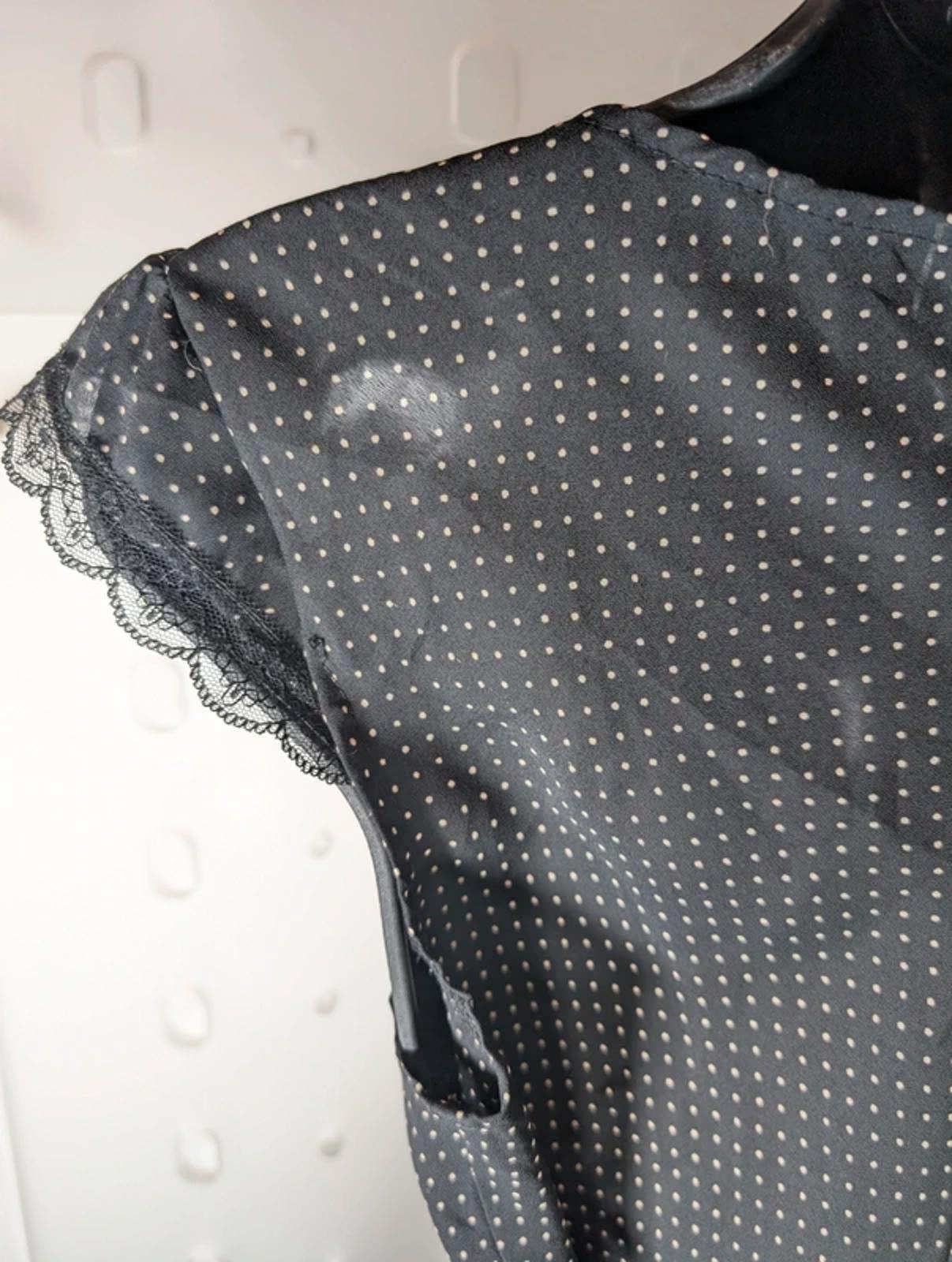 Necessary Objects by Ady Gluck-Frankel Y2K Sheer Polka Dot Lace Top XS S