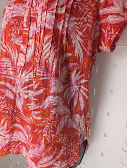 Lolly's Laundry Tropical Shirt Size M - Orange Palm Print