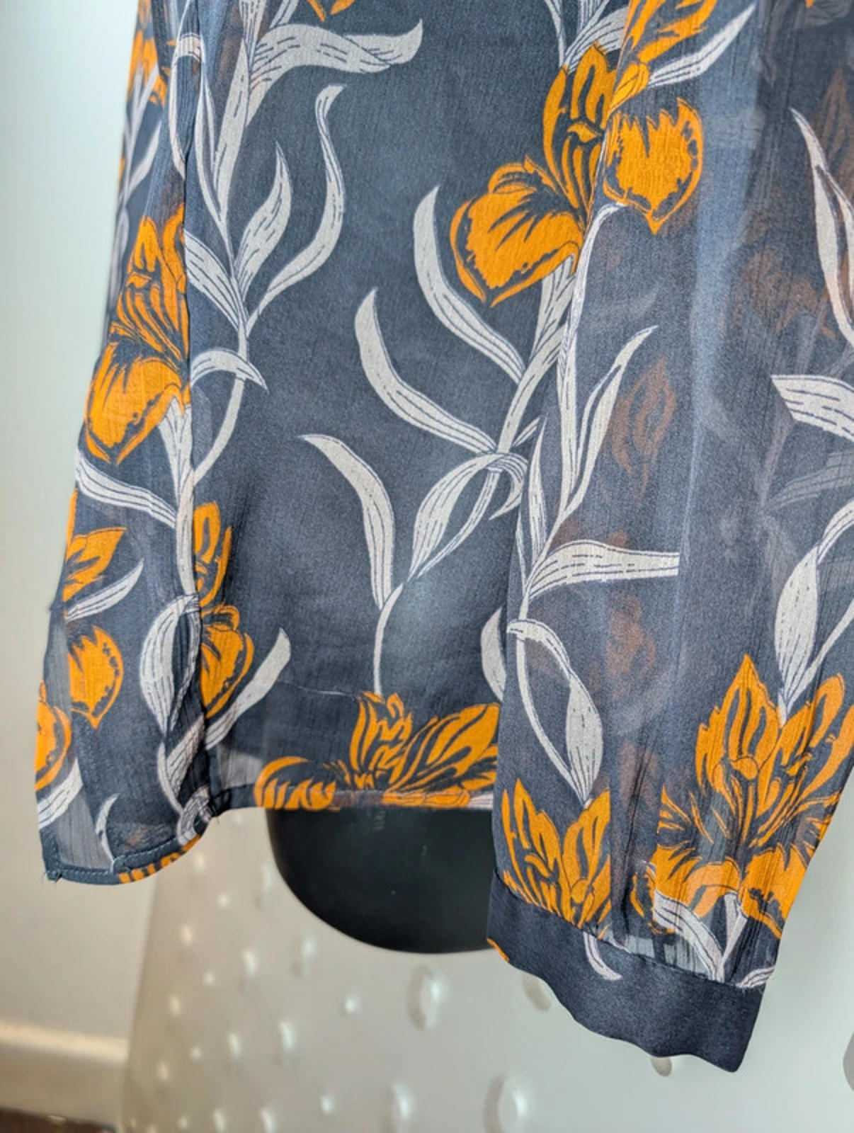 Great Plains sheer floral frill blouse – Size S