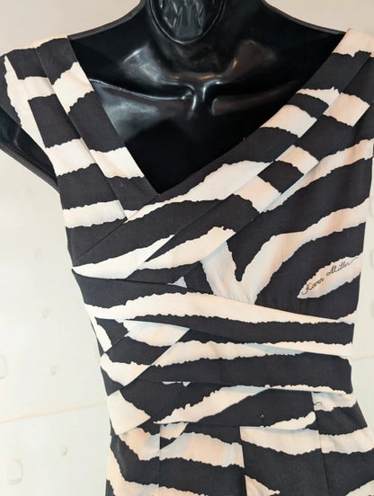 Karen Millen Zebra Print Asymmetric Dress UK6
