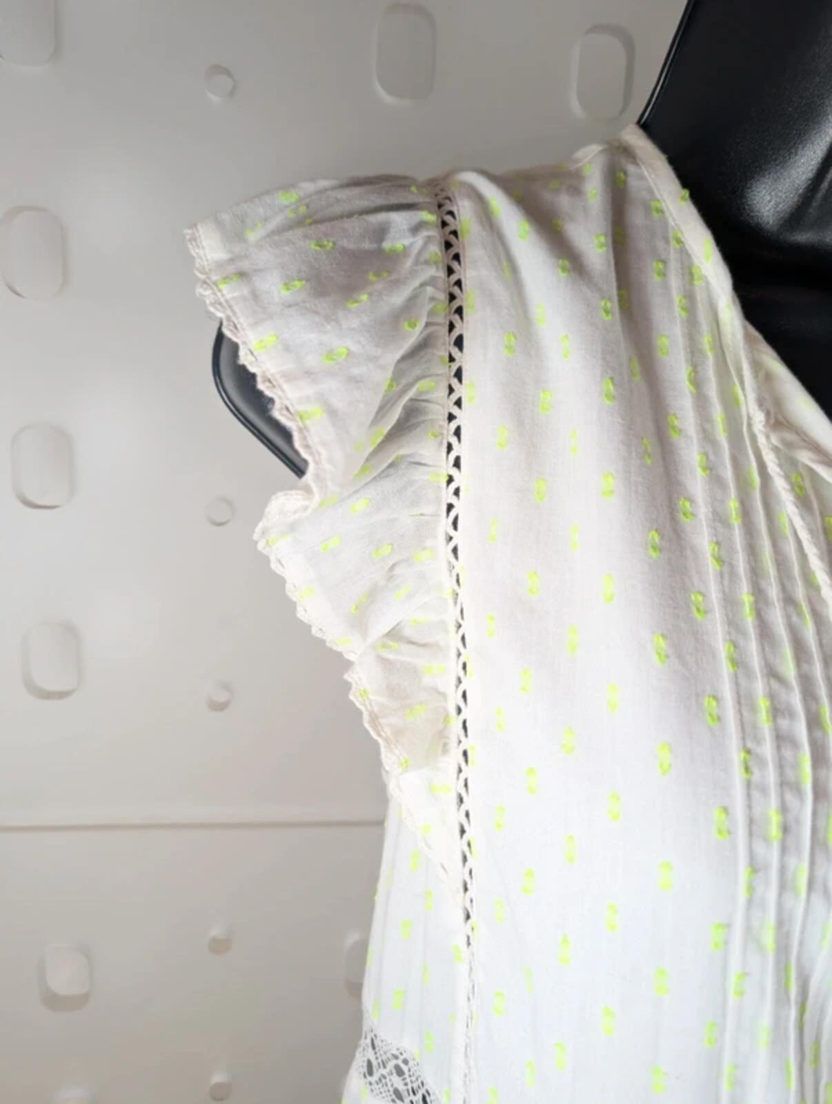 Nooki London Wilson Dress Neon Yellow Size S Cotton Boho