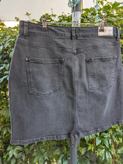 Sonder Studio Black Denim Mini Skirt UK16