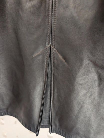 GAP Black Real Leather Midi Skirt – Size 8