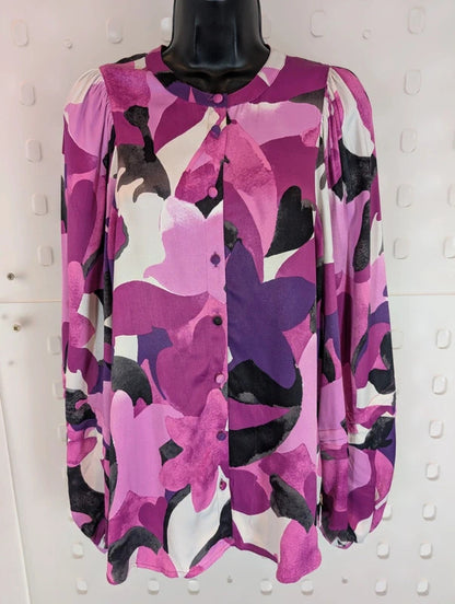 Fabienne Chapot Holly Blouse Purple Floral Size 34 UK8
