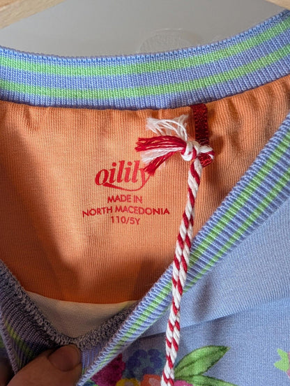 Oilily organic cotton duck print jersey dress with pockets – age 5 – BNWT