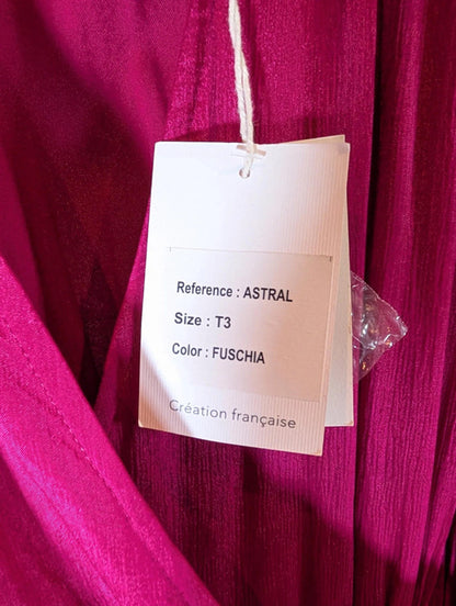 Louizon Astral Fuchsia Occasion Maxi Dress  UK 16 RRP £150