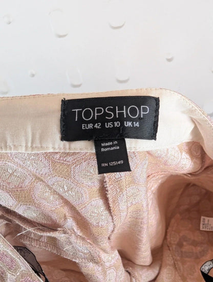 Topshop blush pink Y2K capri trousers UK14