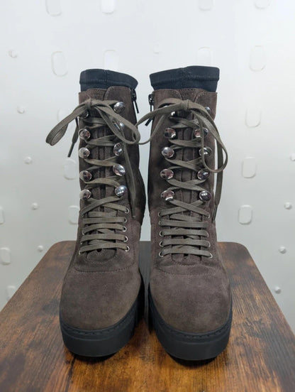Unisa Suede Platform Utility Boots Brown EU37 UK4