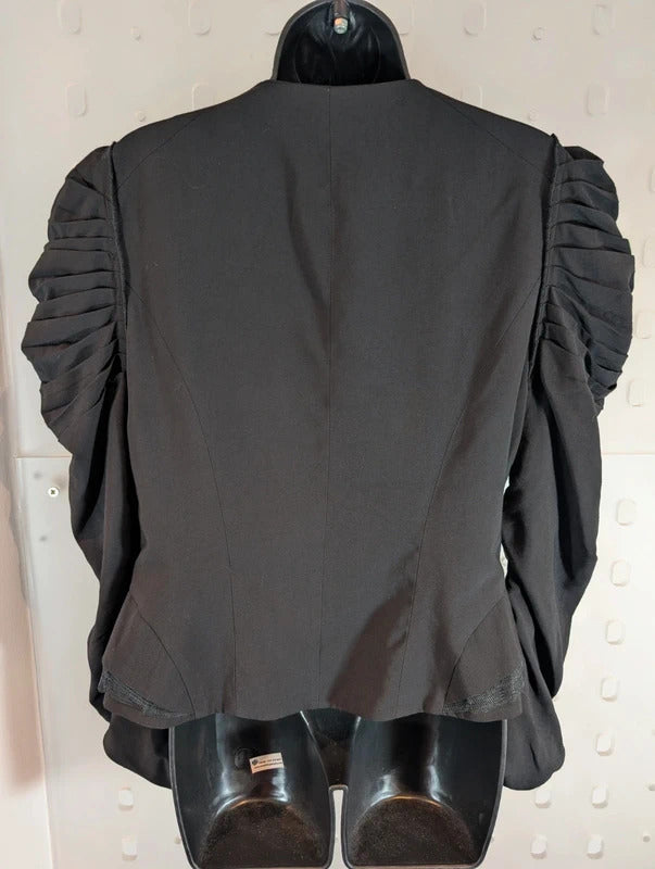 NU Denmark Julia Black Gothic Ruched Blazer Small NWT
