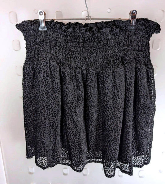 Hush Black Leopard Burnout Mini Skirt – UK 10