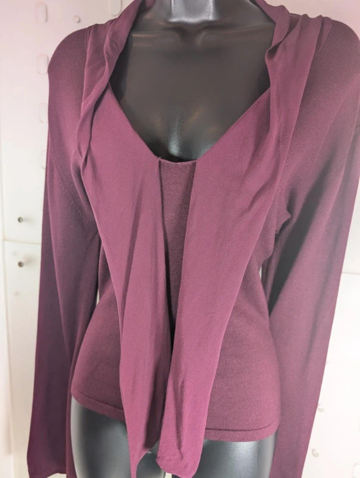 Paul Costelloe Dressage burgundy silk blend knit jumper size 3