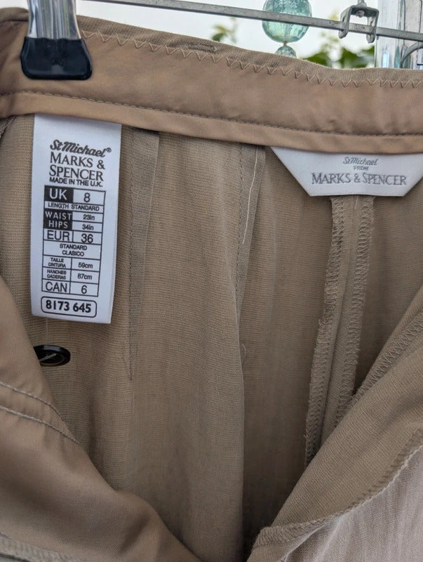 Vintage St Michael by Marks & Spencer Linen Blend Trouser Suit Beige UK8