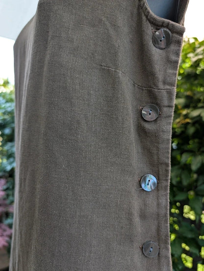 Vintage Hobbs by Marilyn Anselm Pure Linen Tabard Dress UK8