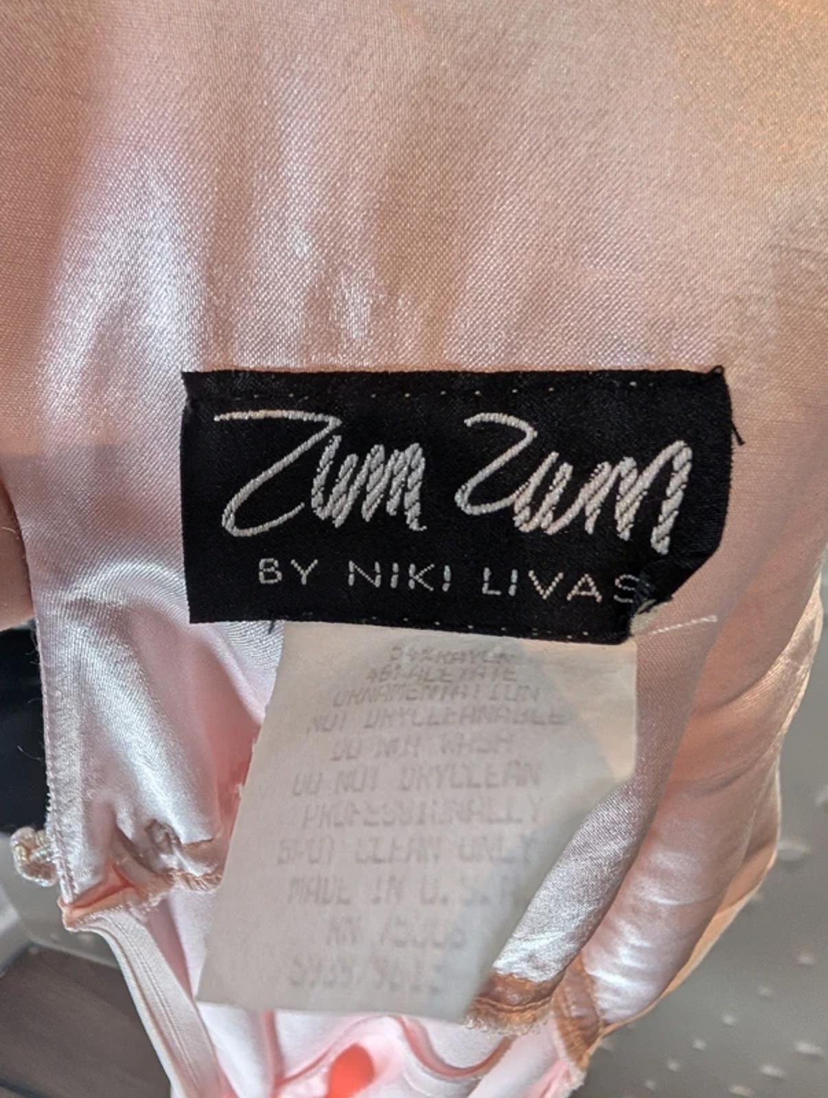 Vintage 90s Bias Cut Rayon Zum Zum Maxi Dress Empire Embroidered Bodice UK 6/8