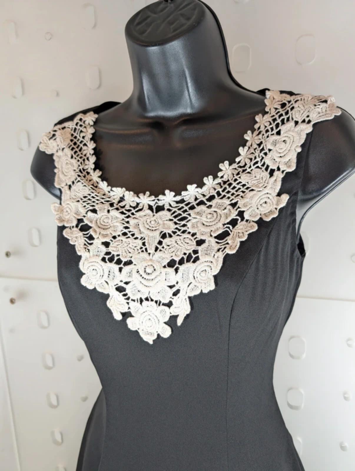 Ever Pretty UK6 Gothic Lolita Fit & Flare Mini Dress Crochet Neckline