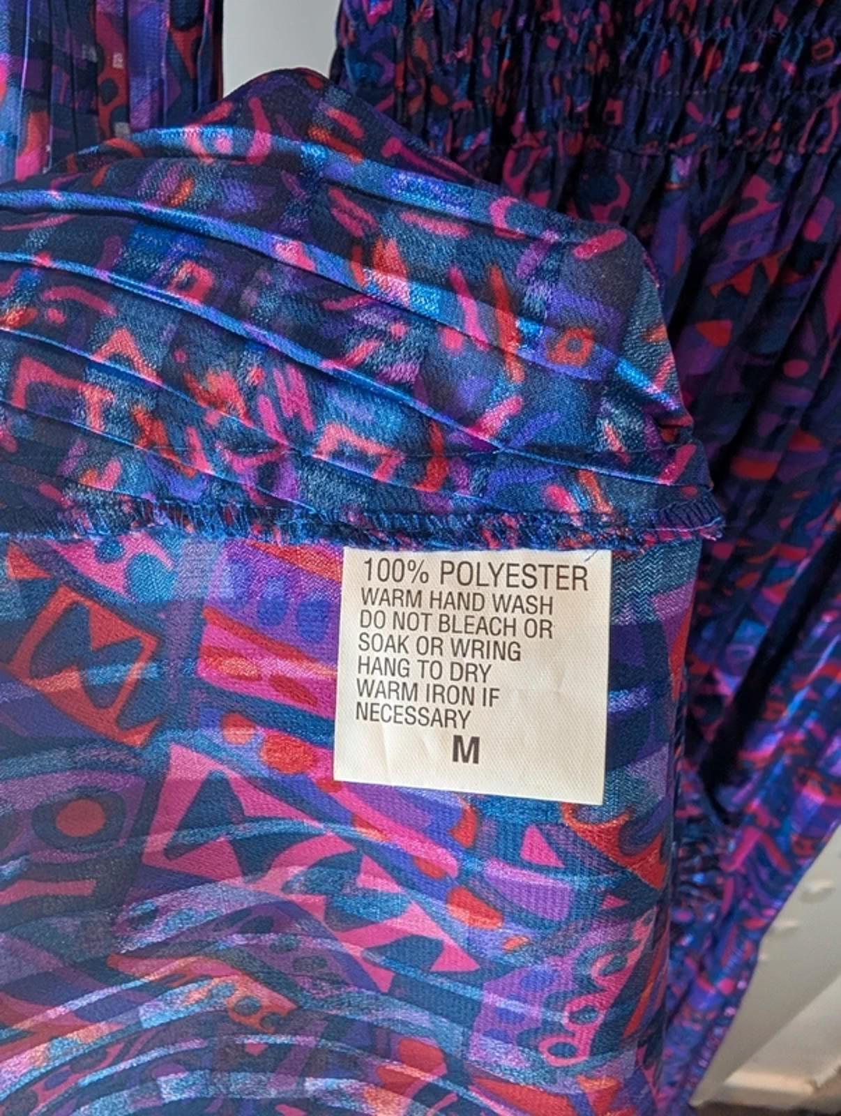 Vintage 70s Kanga Collection by Dale Tryon Maxi Dress – Pink & Purple Print – M