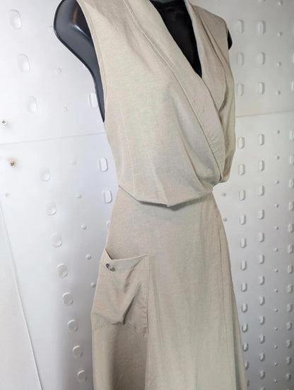 St Michael Vintage Cotton Midi Dress – Made in the UK (UK 16 Long)