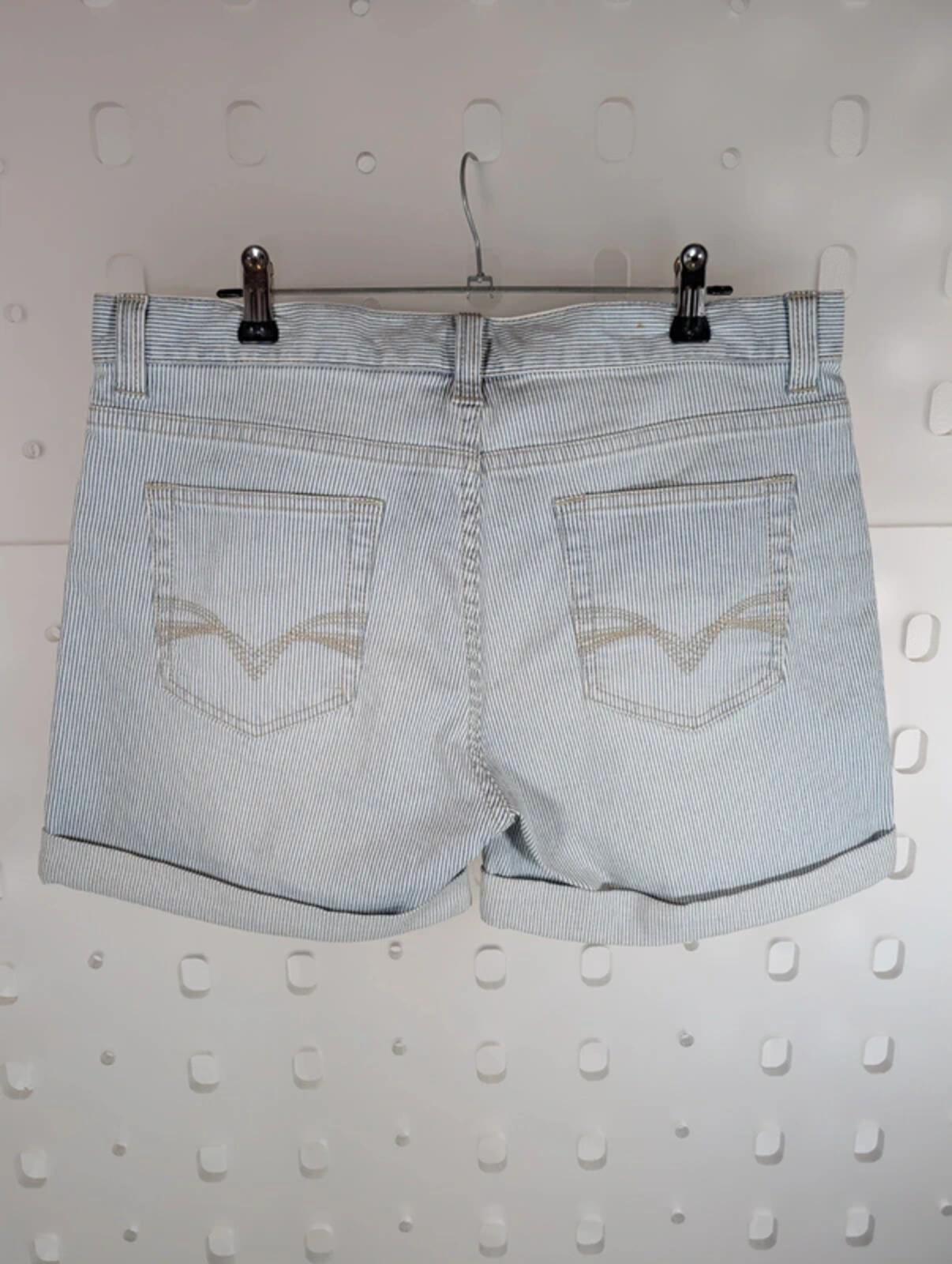 Mantaray Blue White Pinstripe Denim Shorts UK12