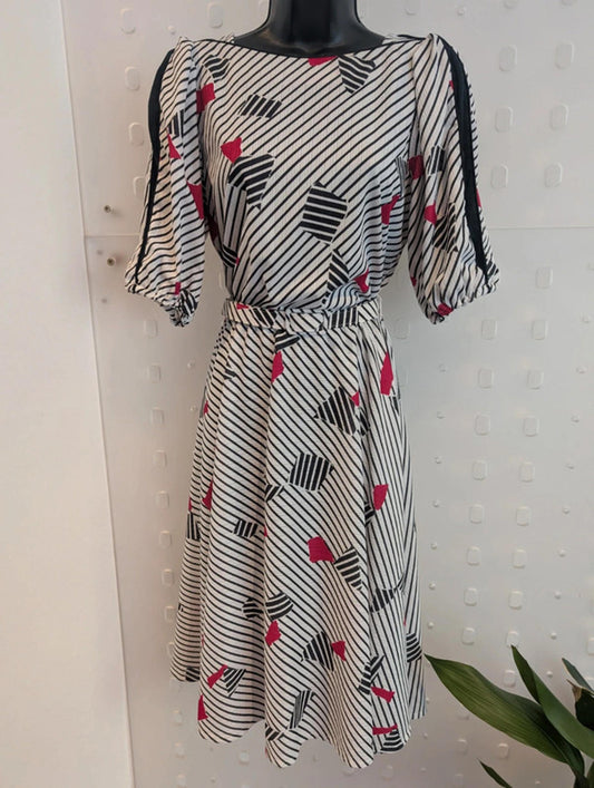 Genuine Vintage 1980s 50s Style Dress UK 10 (Small)