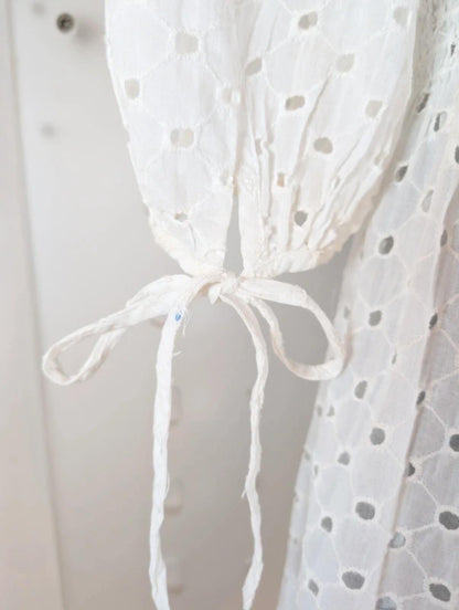 Taylor White Broderie Anglaise Dress Fit & Flare Cotton Size 4