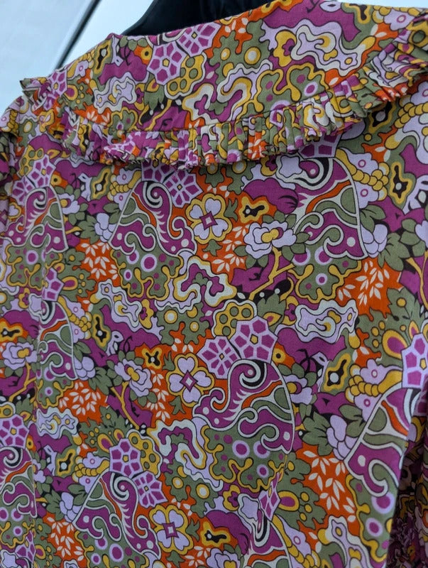 Suncoo Laury Floral Print Blouse 100% Cotton Medium