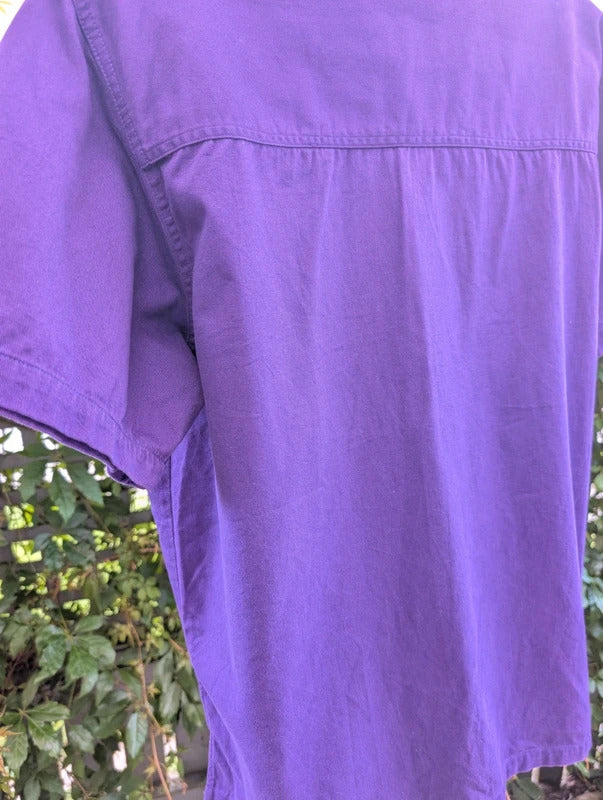 Vintage Infinity Fashions 'Warning' Purple Shirt Large