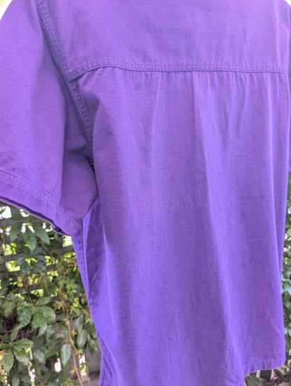 Vintage Infinity Fashions 'Warning' Purple Shirt Large