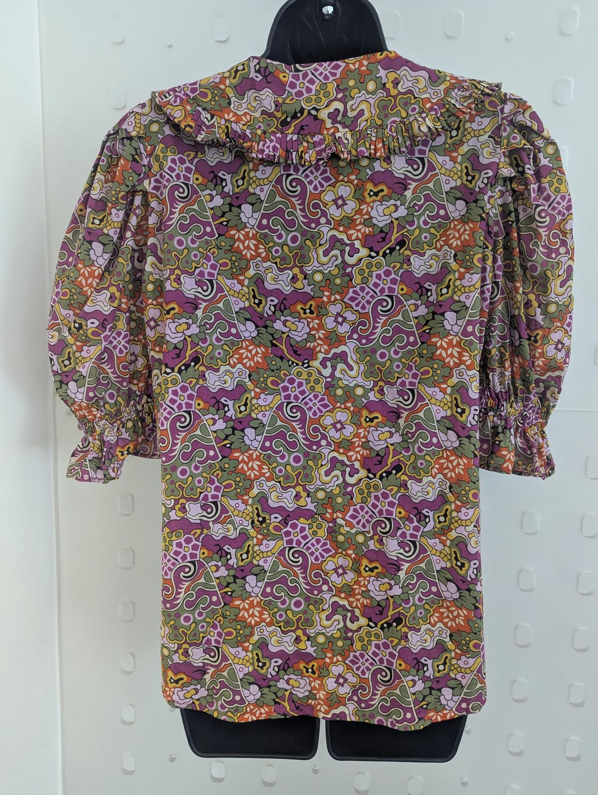 Suncoo Laury Floral Print Blouse with Ruffle Collar size M