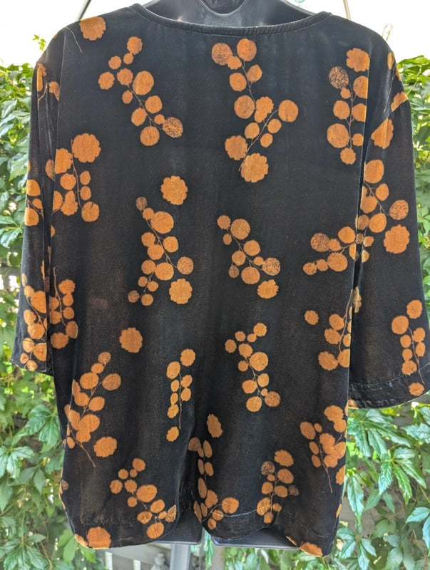 Masai Velvet Burnout Top Black Gold XL